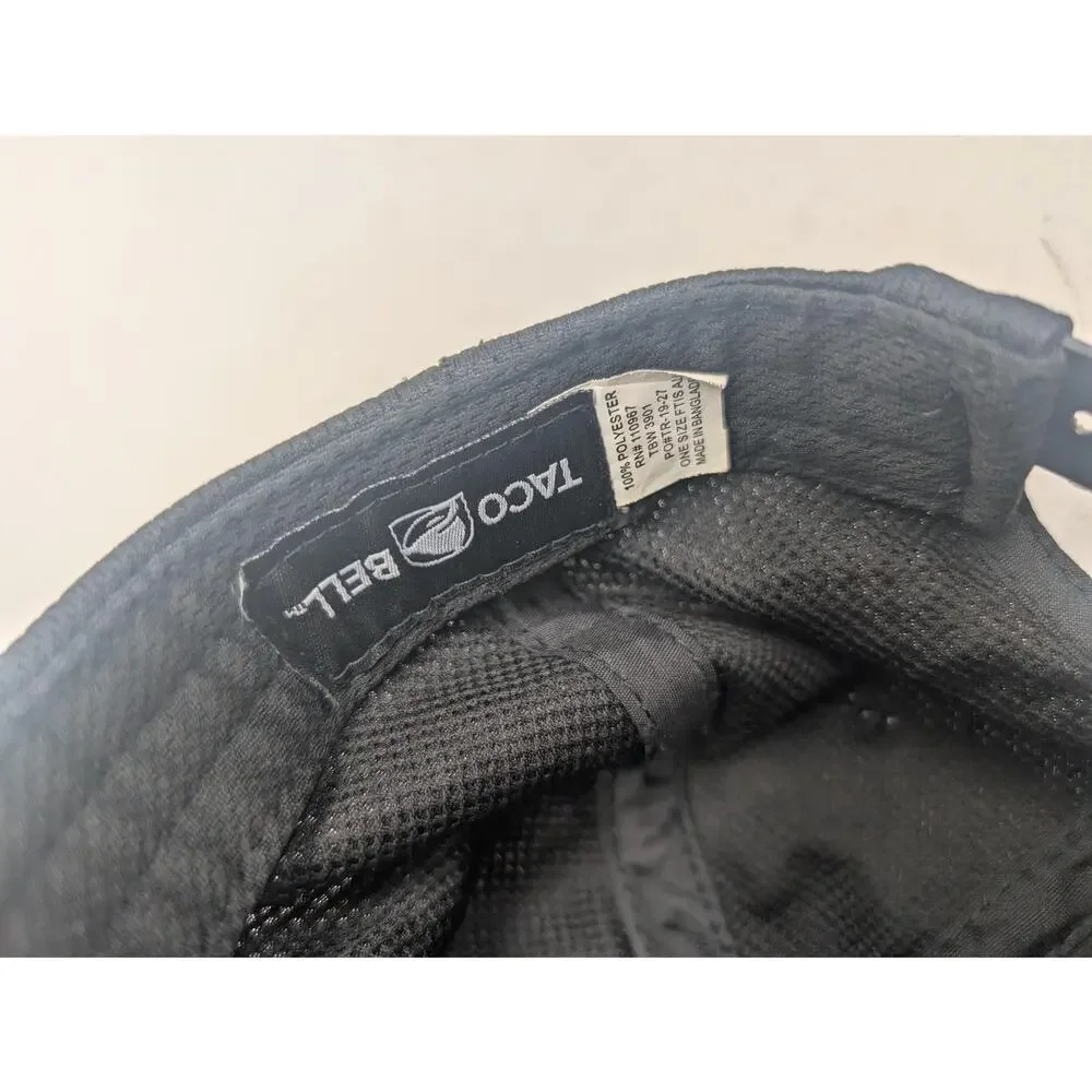 Taco Bell Hat Cap Snap Back Black‎ Mesh Employee Uniform Embroidered Crew Mens